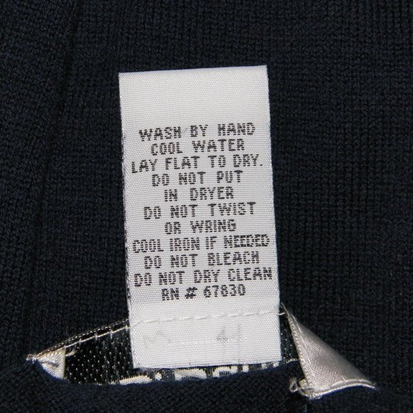 C.D. Daniels Long Blue Sweater Diamond Pattern Studded Collar Short Sleeve - Picture 4 of 4